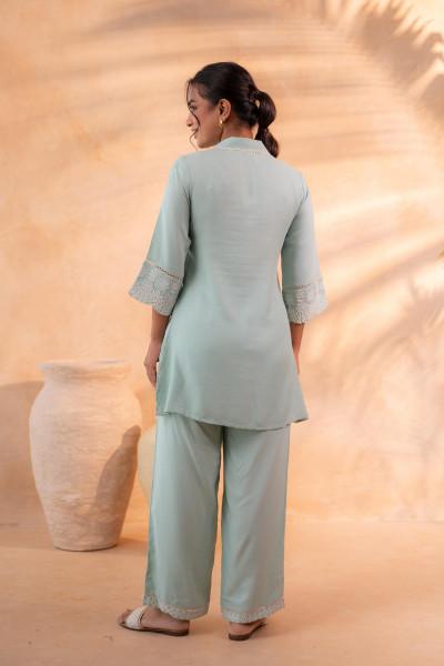 SageGreen Schiffli Lounge Co-Ord