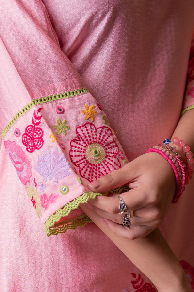 Peach Bloom Tassel Kurta Co-Ord