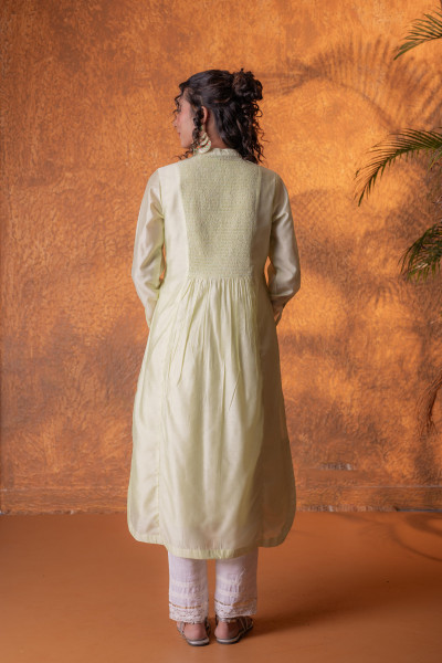 Pistachio SageGreen Foil Print Kurta