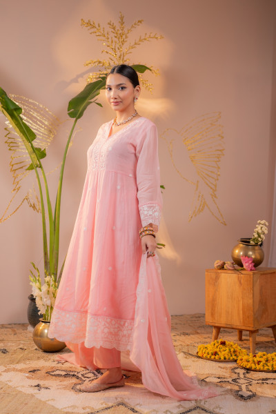 Peach Noor Festive Suit Set