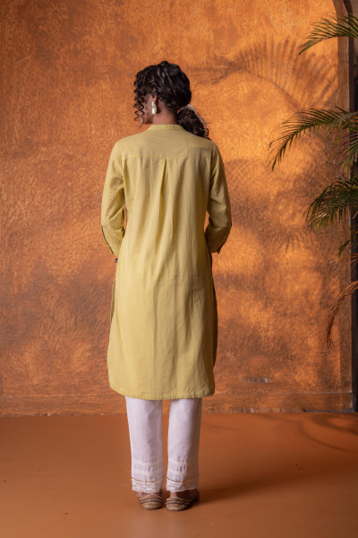 Lime Green Chikankari Kurta