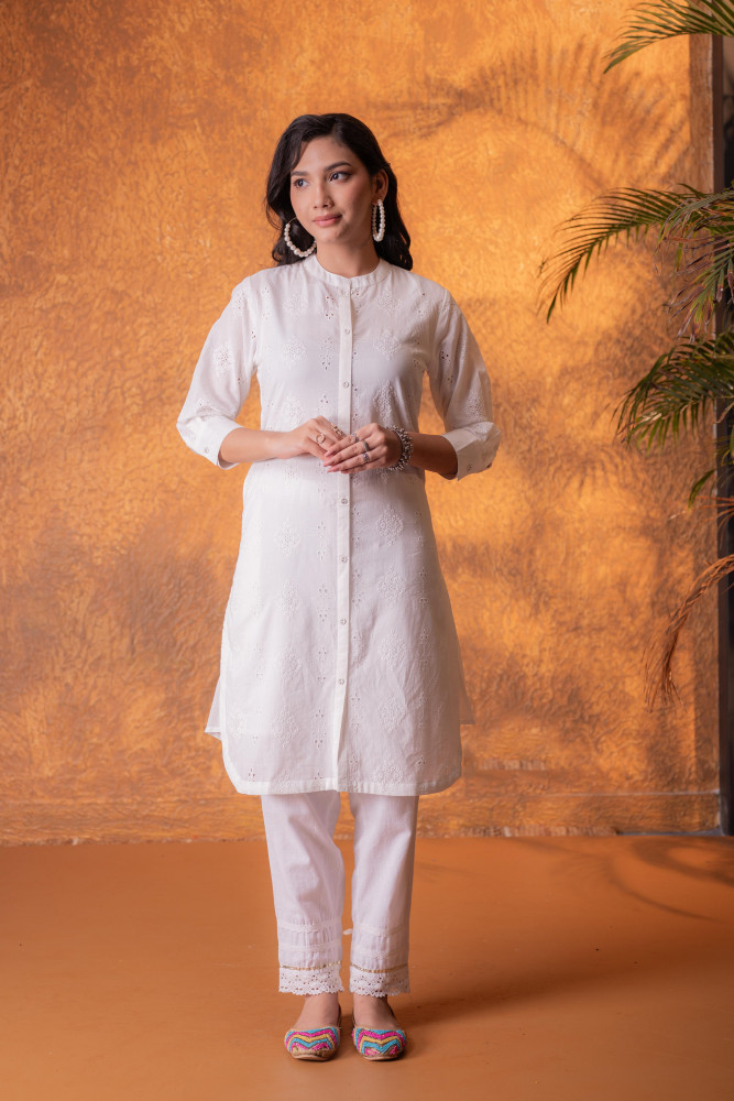 Off-White Chikankari Kurta