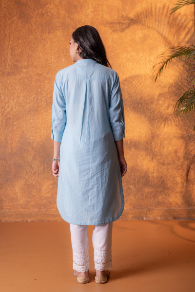Sky blue  Chikankari Kurta