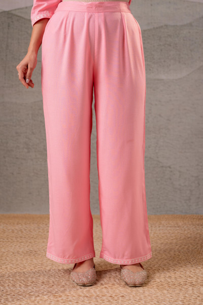 Peach Bloom  Embroidered Co-Ord Set