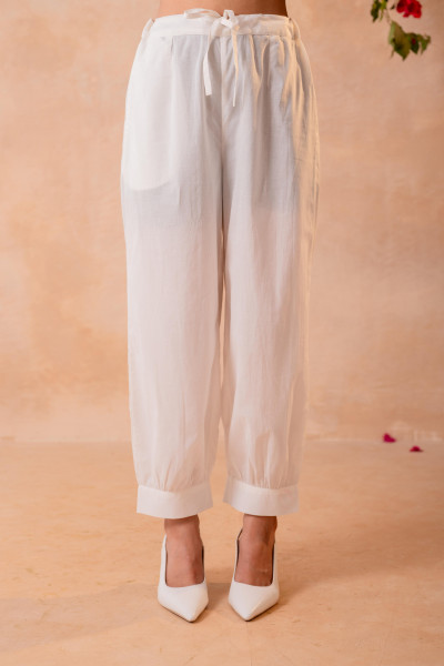 Cotton Blossom Anarkali Kurta Set with Striped Sheer Dupatta