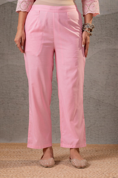 Blush Schiffli Panel Kurta Set