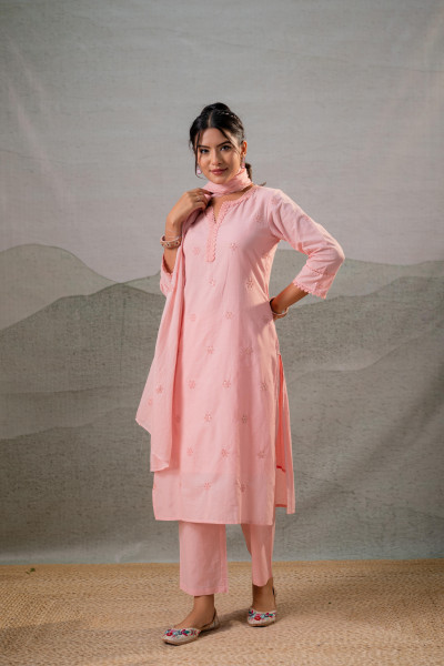 Peach Grace Minimal Suit Set