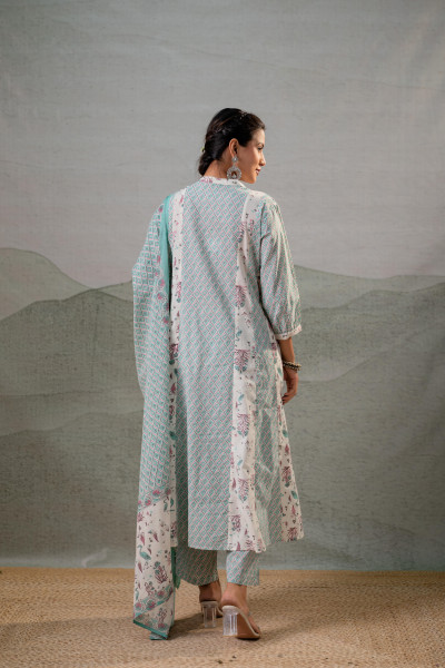 Mint Garden Harmony Kurta Pant And Dupatta Set