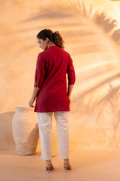 Maroon Bloom Everyday Tunic