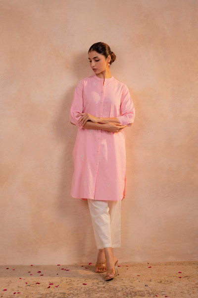 Peach Serenity Straight Kurta