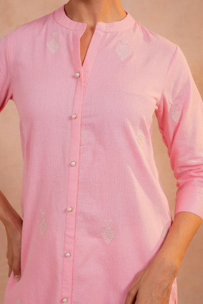 Peach Serenity Straight Kurta