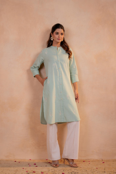 Pistachio Serenity Straight Kurta