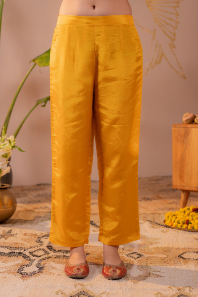 Mustard Kurta Set with  Forest Green Gold Buti Dupatta