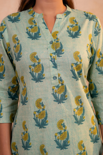 Sage Gul Floral Heritage Kurta Set