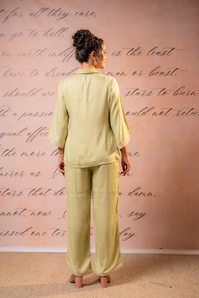 Noir Flora Mint & Pink Embroidered Co-Ord Set