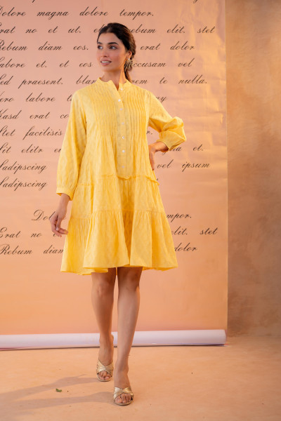 Sunlit Meadow Tiered Shirt Dress