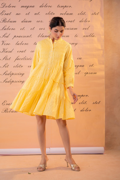 Sunlit Meadow Tiered Shirt Dress