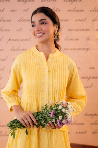 Sunlit Meadow Tiered Shirt Dress