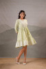 Pistachio Green Aura Handblock Flare Dress