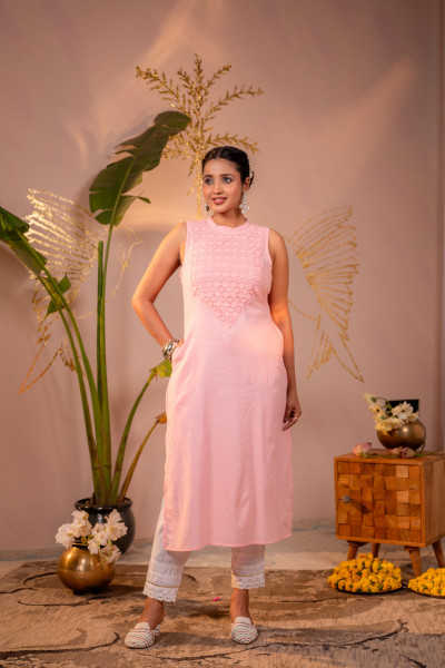 Patchwork Pink Kurta