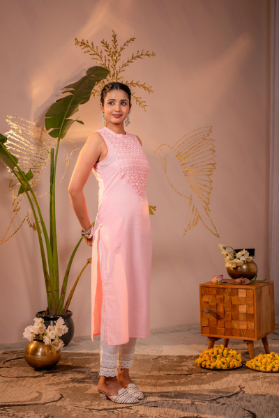 Patchwork Pink Kurta