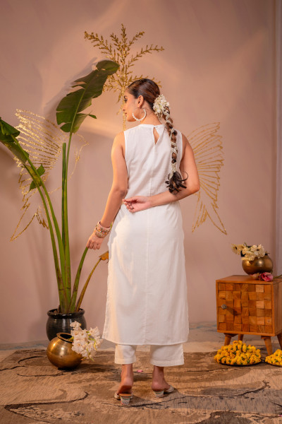 Patchwork White Kurta