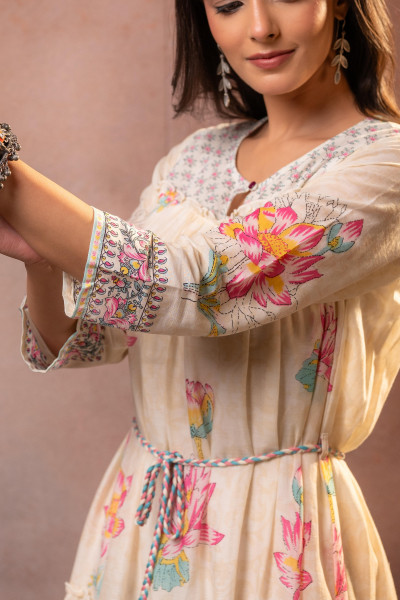 Ivory Gulbahar Tiered Boho Maxi Dress