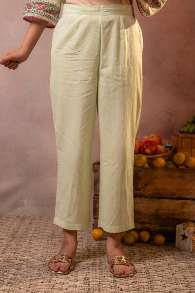 Pistachio Green Floral Printed Anarkali Kurta Set with Coordinated Dupatta