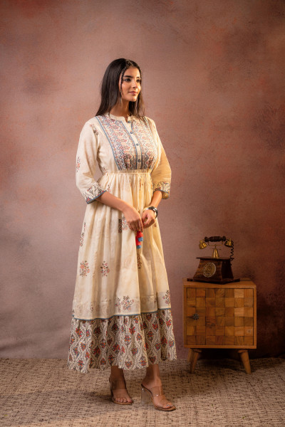 Off-White Rajvansh Heritage Anarkali Dress
