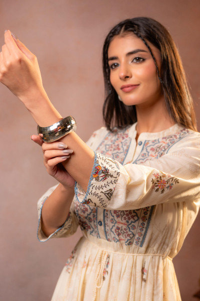 Off-White Rajvansh Heritage Anarkali Dress