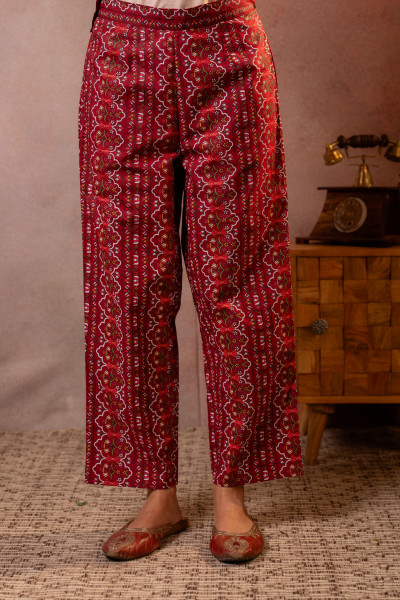 Maroon Blossom Printed Co-ord Set