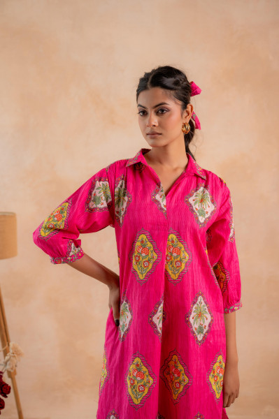 Gulnaar Heritage Print Kurta And Pant Set
