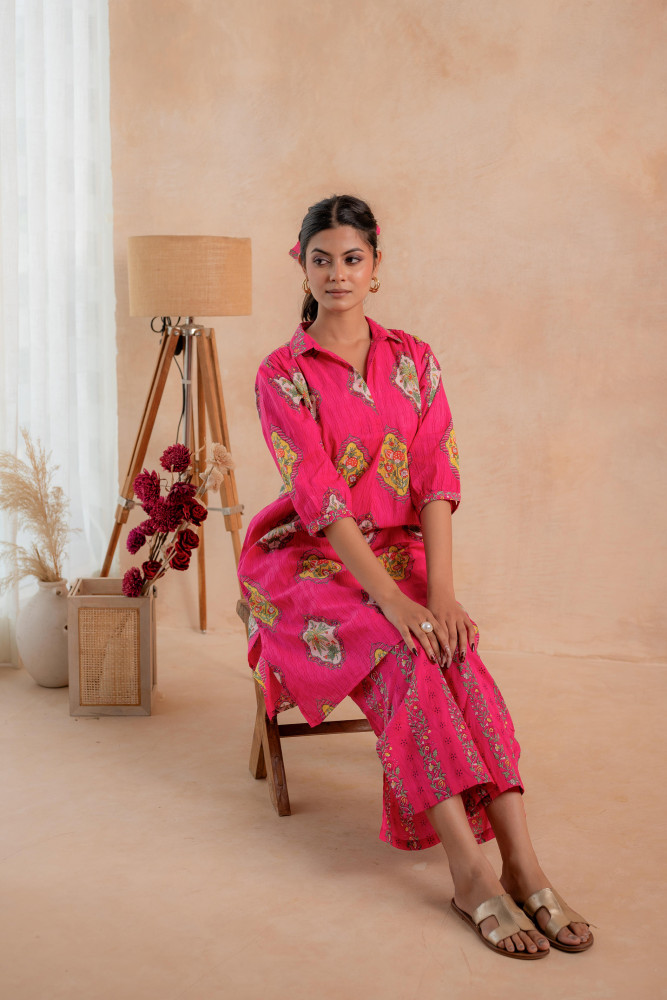 Gulnaar Heritage Print Kurta And Pant Set