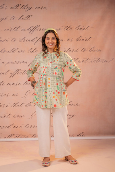 Mint Meadow Patchwork Tunic