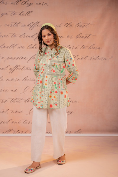 Mint Meadow Patchwork Tunic