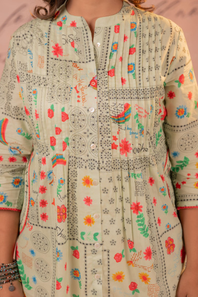 Mint Meadow Patchwork Tunic
