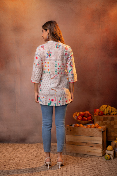 Off-White Meadow Patchwork Tunic