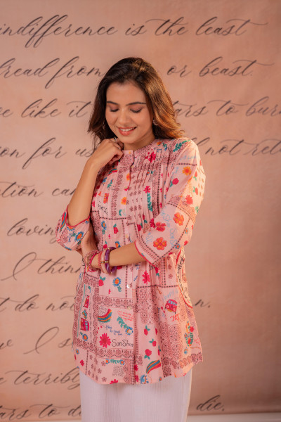 Onion Pink Meadow Patchwork Tunic