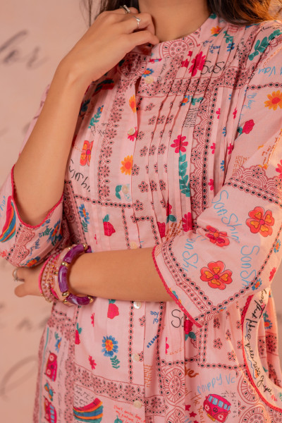 Onion Pink Meadow Patchwork Tunic