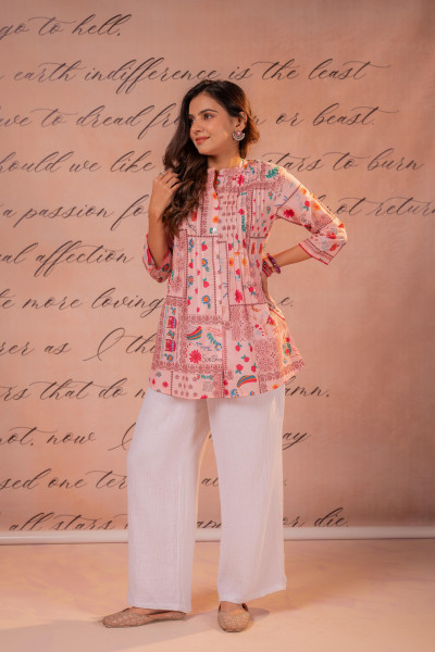 Onion Pink Meadow Patchwork Tunic