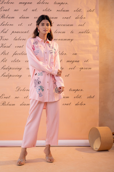 Blush Scribble Muse Co-Ord Set