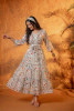 Off-White Floral Folk Printed Tiered Maxi Dress