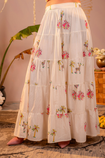 Beige Palm Garden Co-ord Set