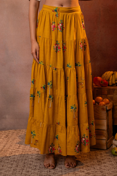 Mustard Palm Garden Co-ord Set