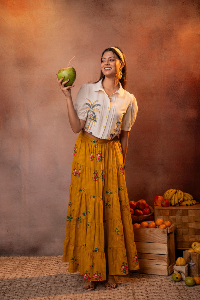 Mustard Palm Garden Co-ord Set