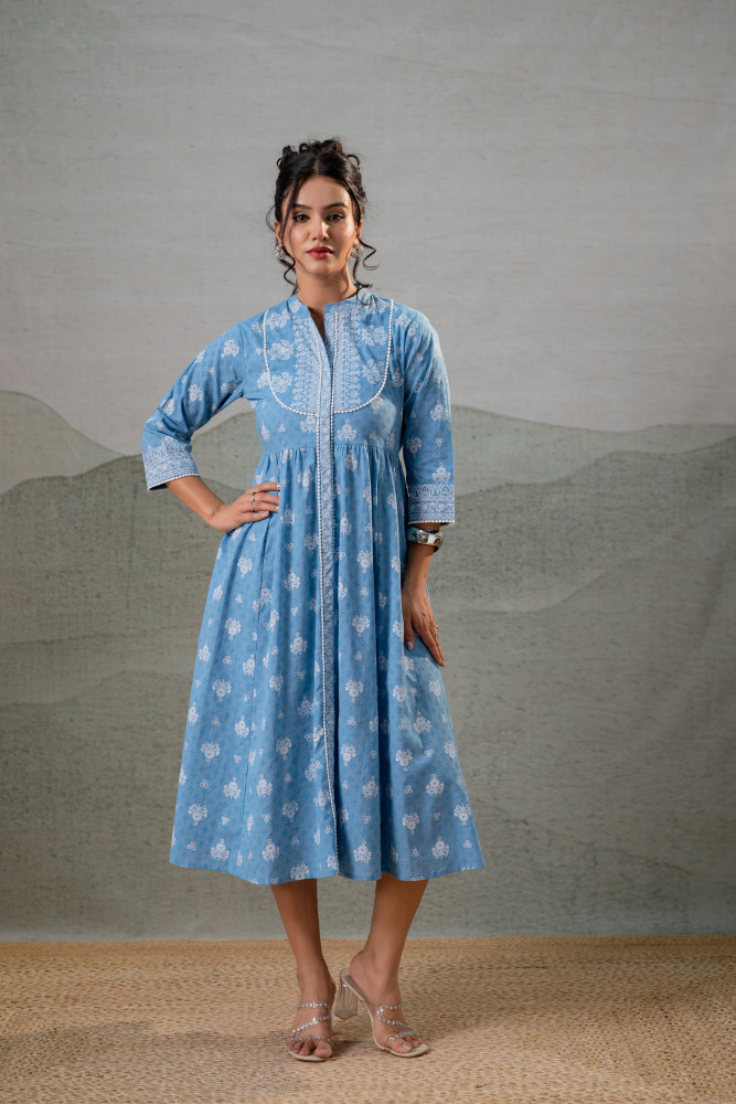 Neel Pushp Gathered Anarkali Dress