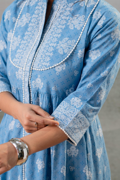 Neel Pushp Gathered Anarkali Dress