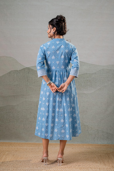 Neel Pushp Gathered Anarkali Dress