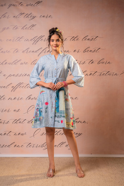 Skyline Story Shirt Mini Dress