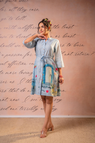 Skyline Story Shirt Mini Dress